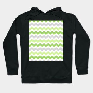 Lime Green Grey Chevron Pattern Hoodie